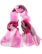 Romwe Red Contrast Pink Fashion Scarves