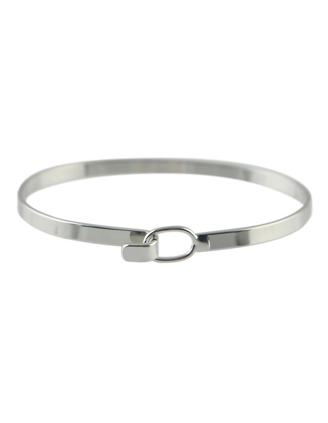 Romwe Alloy Silver Plated Simple Thin Bangle Bracelet For Women