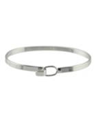 Romwe Alloy Silver Plated Simple Thin Bangle Bracelet For Women