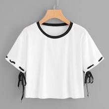 Romwe Knot Cuff Tee