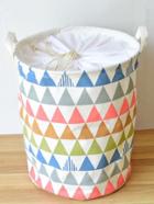 Romwe Triangle Print Patchwork Organizer Bucket