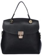 Romwe Black Twist Lock Shoulder Bag