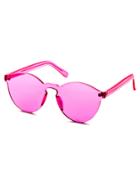 Romwe Pink Clear One Piece Retro Style Sunglasses