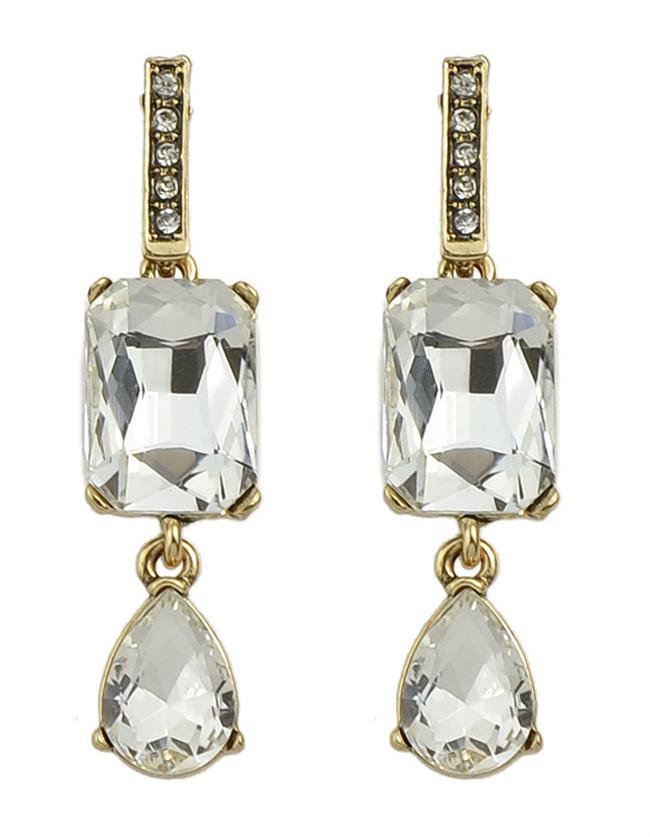Romwe White Double Stud Earrings