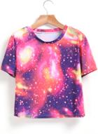 Romwe Short Sleeve Galaxy Print T-shirt