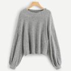 Romwe Plus Drop Shoulder Solid Sweater