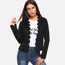 Romwe Scallop Trim Bolero Blazer