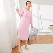 Romwe Eye & Letter Print Night Dress