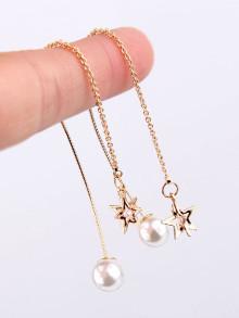 Romwe Open Star Detail Drop Earrings