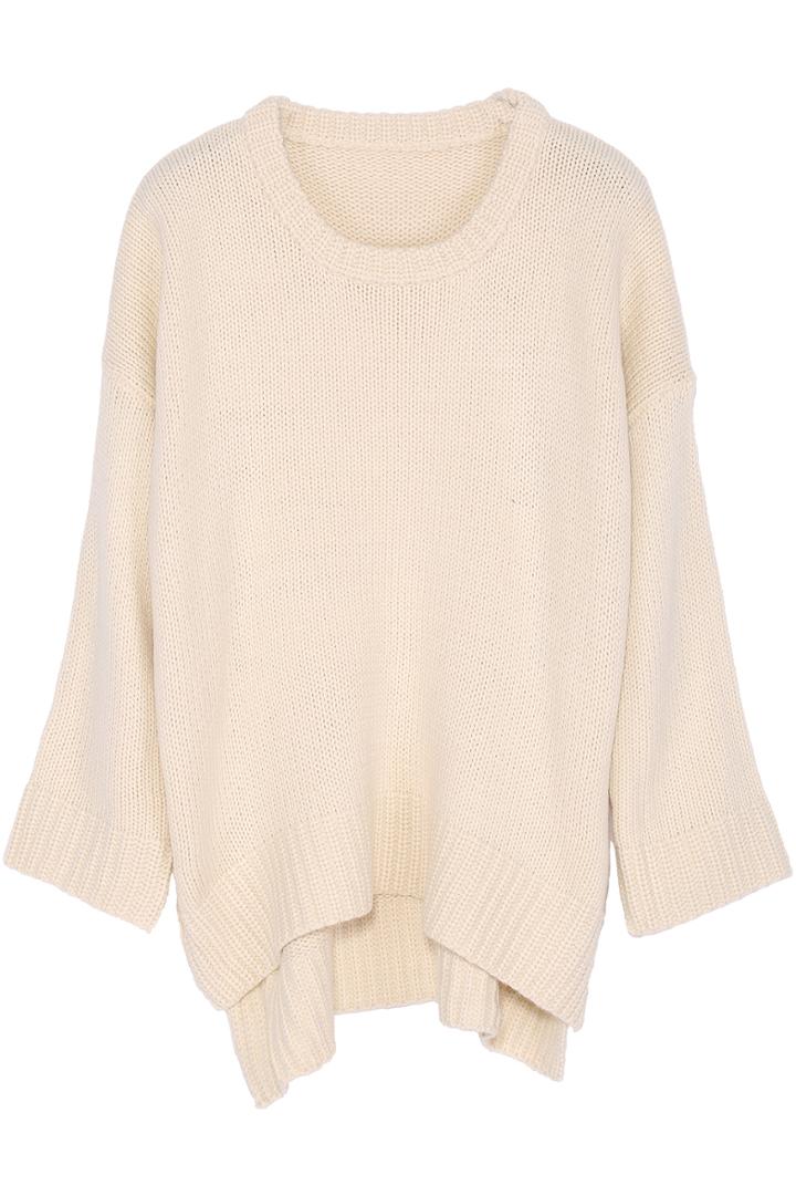 Romwe Dropped Shoulder High Low Jumper