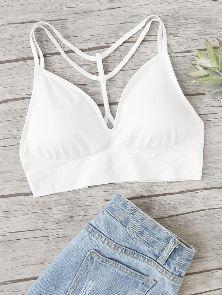 Romwe Sheer Mesh Panel Cut Out Cami Top