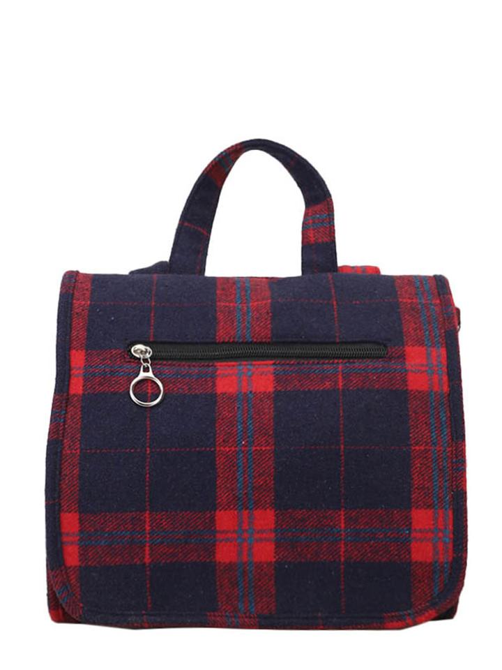 Romwe Plaid Print Shoulder Bag