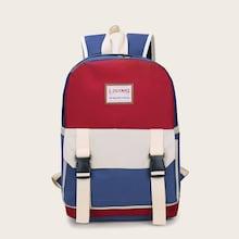 Romwe Color Block Double Strap Backpack