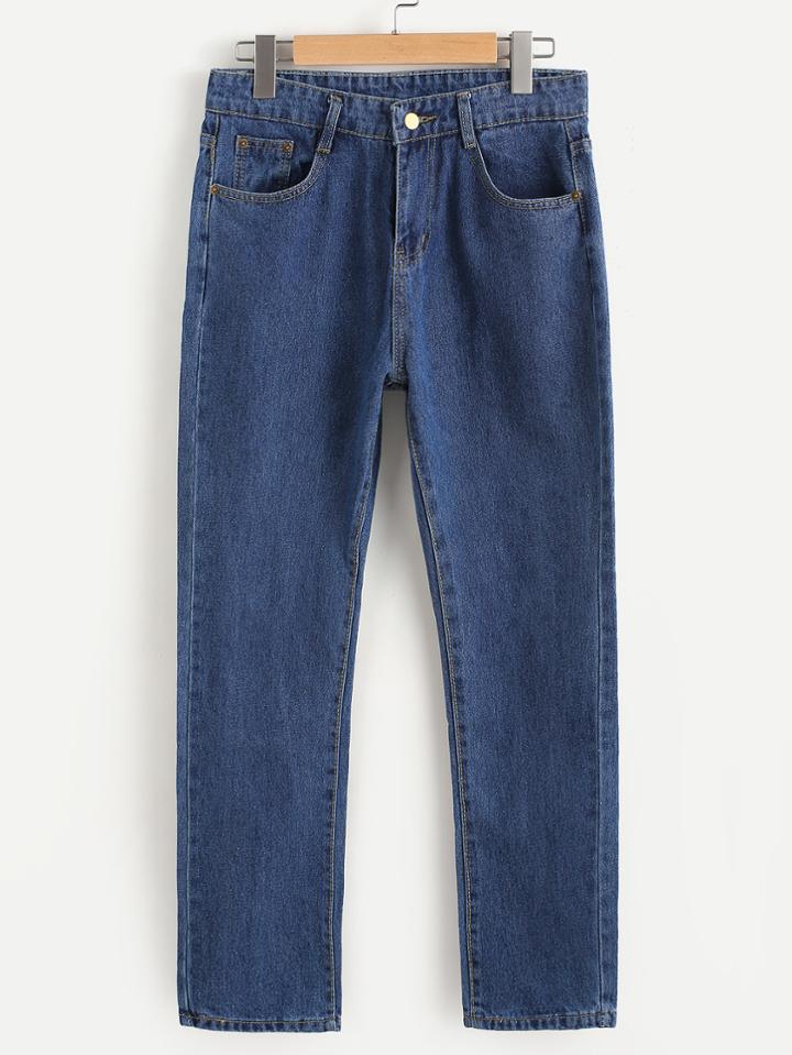 Romwe Straight Leg Ankle Jeans