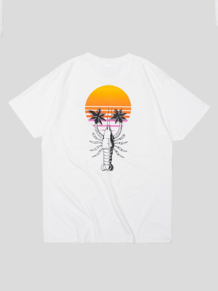Romwe Men Sunset Print Tee
