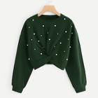 Romwe Twist Detail Beaded Decoration Sweatshirt