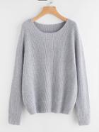 Romwe Marled Knit Loose Fit Jumper