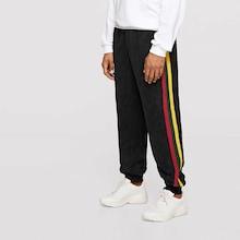 Romwe Guys Striped Side Seam Corduroy Pants
