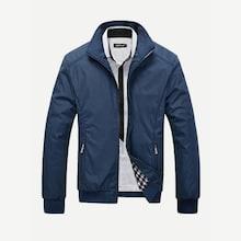 Romwe Men Pocket Detail Solid Jacket