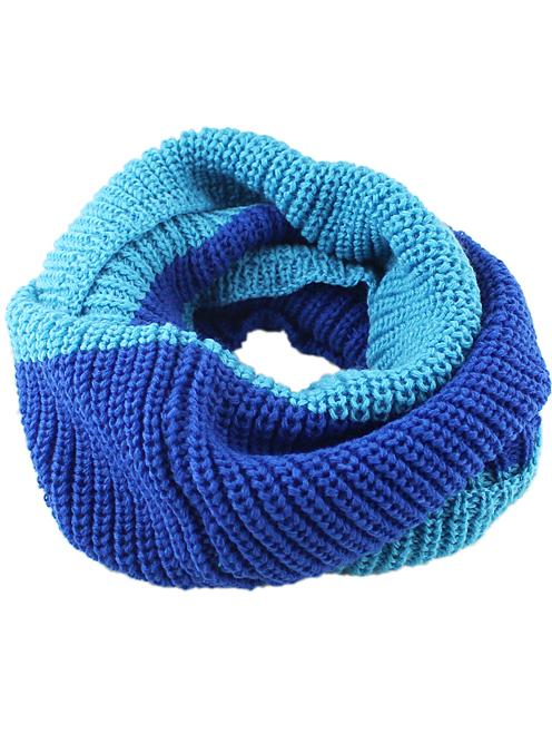 Romwe Color Block Blue Scarf