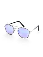 Romwe Square Mirrored Lenses Brow Bar Sunglasses