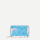 Romwe Geometric Print Iridescent Zipper Around Purse