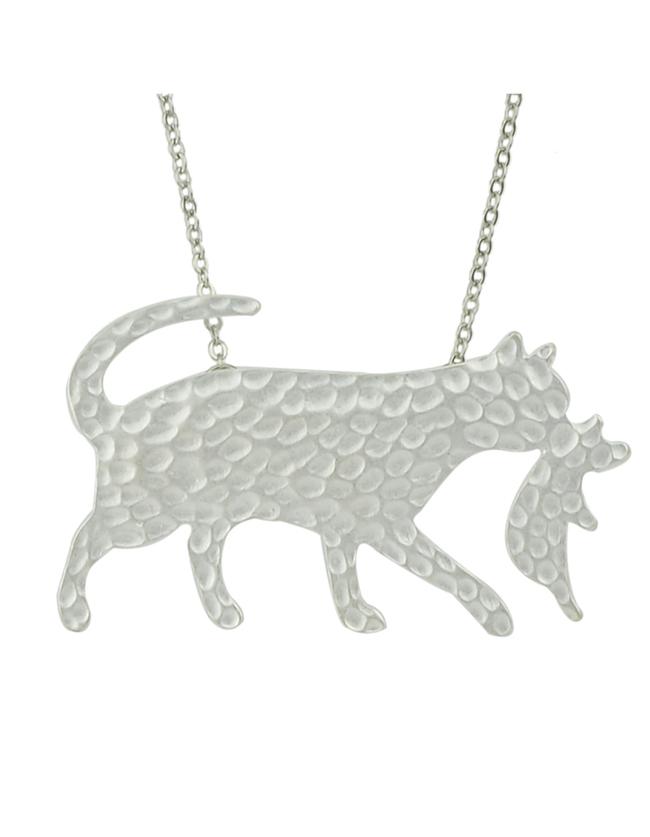 Romwe Alloy Silver Plated Vivid Wolf Pendant Necklace
