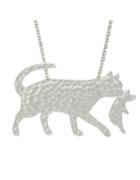 Romwe Alloy Silver Plated Vivid Wolf Pendant Necklace