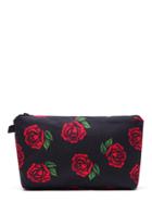 Romwe Rose Flower Print Makeup Bag