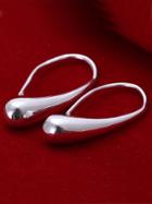 Romwe Silver Matt Polished Earrings