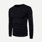 Romwe Men Solid Zip Decoration Sweatshirt