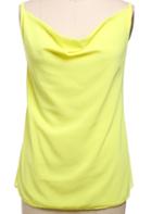 Romwe Spaghetti Strap Cross Back Chiffon Yellow Vest