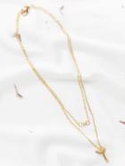 Romwe Gold Layered Charm Delicate Necklace