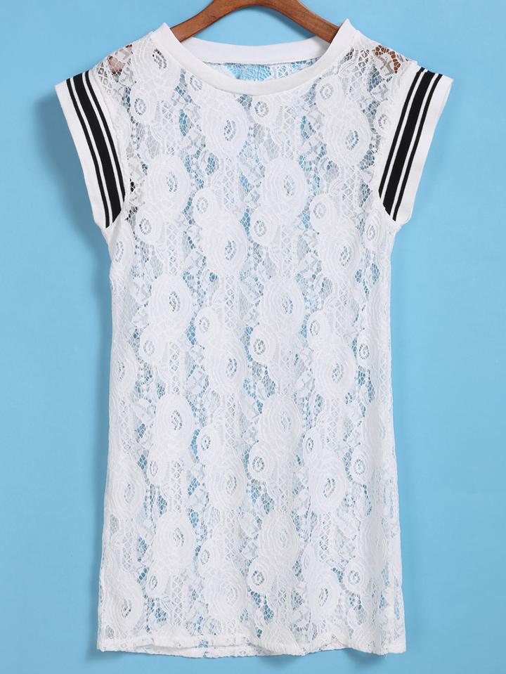 Romwe Lace Hollow Slim Top