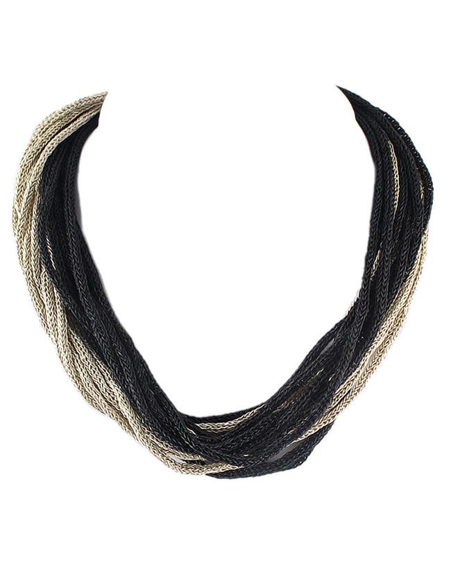 Romwe New Model Braided Layers Silk Choker Necklace