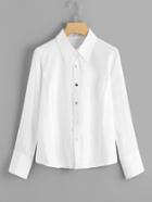 Romwe Single Breasted Zip Detail Shirt