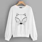 Romwe Fox Print Pullover