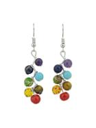 Romwe Color Bohemian Jewelry Statement Colorful Beads Party Dangle Earrings