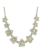 Romwe Silver Plated Rhinestone Flower Necklace