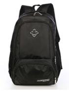 Romwe Pocket Front Patch Detail Nylon Backpack