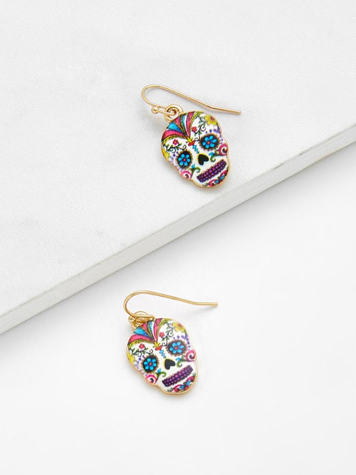 Romwe Skeleton Design Drop Earrings