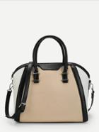 Romwe Spliced Shoulder Bag With Convertible Strap