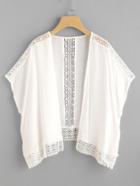 Romwe Hollow Out Contrast Crochet Lace Top