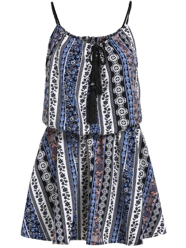 Romwe Spaghetti Strap Floral Dress