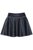 Romwe Romwe Fluffy Lining Black Vinyl Skirt
