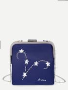 Romwe Rhinestone Star Decorated Chain Bag
