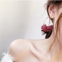 Romwe Flower Garland Hoop Earrings