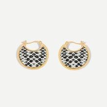 Romwe Snakeskin Pattern Round Drop Earrings