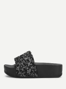 Romwe Stone Decorated Flatform Sandals