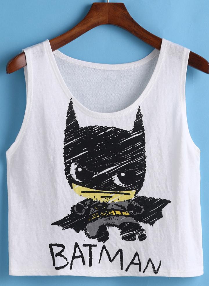 Romwe Bat Print Tank Top